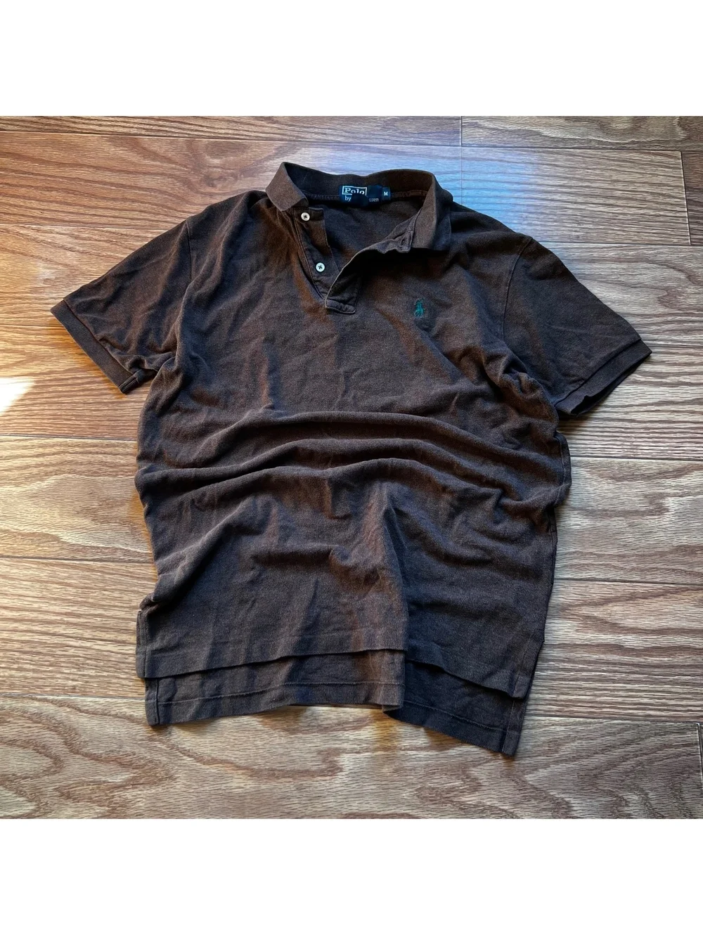 vintage y2k polo ralph lauren brown cotton polo shirt medium streetwear skater